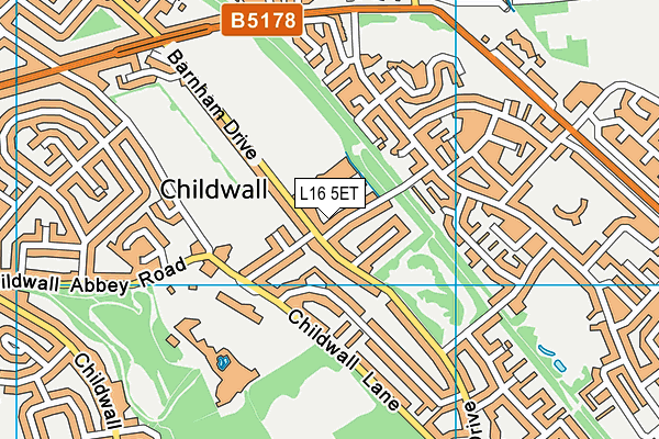 L16 5ET map - OS VectorMap District (Ordnance Survey)