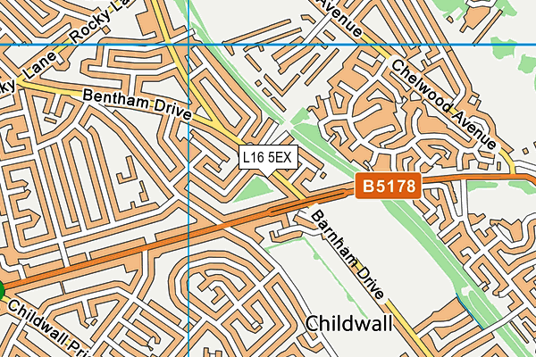 L16 5EX map - OS VectorMap District (Ordnance Survey)