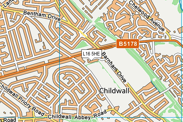 L16 5HE map - OS VectorMap District (Ordnance Survey)