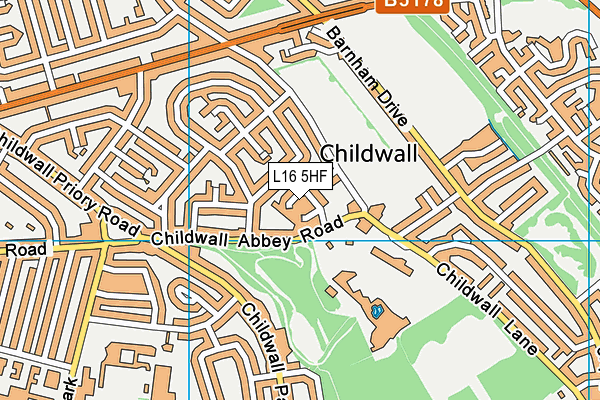 L16 5HF map - OS VectorMap District (Ordnance Survey)