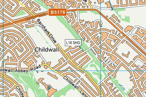 L16 5HG map - OS VectorMap District (Ordnance Survey)