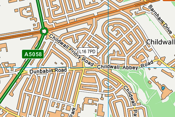 L16 7PD map - OS VectorMap District (Ordnance Survey)