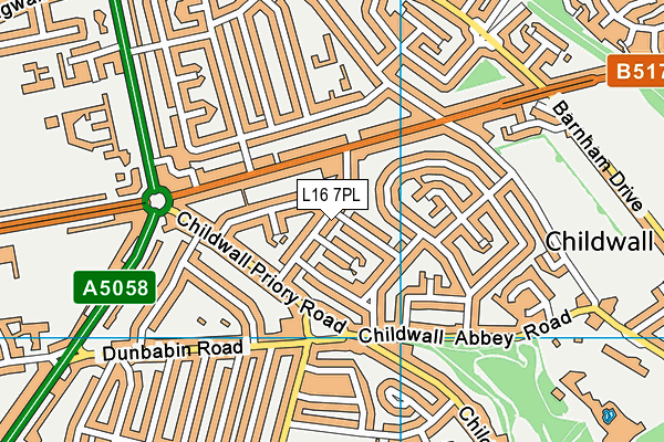 L16 7PL map - OS VectorMap District (Ordnance Survey)