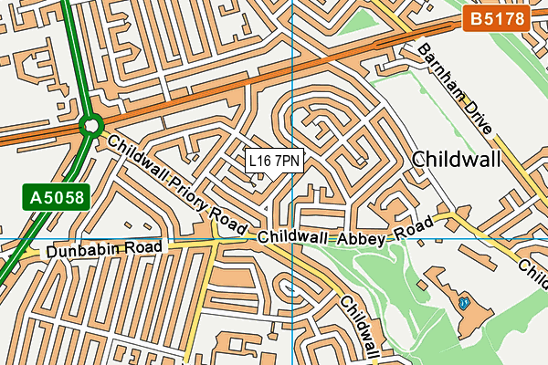 L16 7PN map - OS VectorMap District (Ordnance Survey)