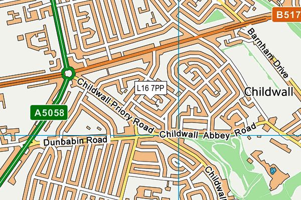 L16 7PP map - OS VectorMap District (Ordnance Survey)