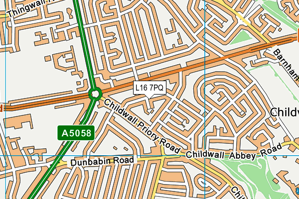 L16 7PQ map - OS VectorMap District (Ordnance Survey)