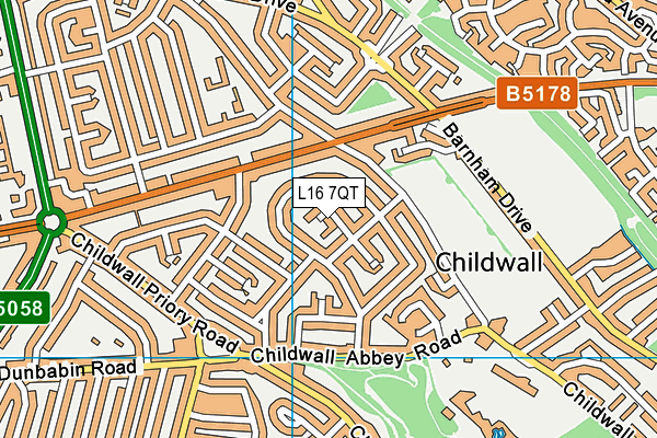 L16 7QT map - OS VectorMap District (Ordnance Survey)