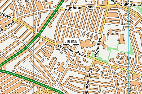 L16 8NB map - OS VectorMap District (Ordnance Survey)