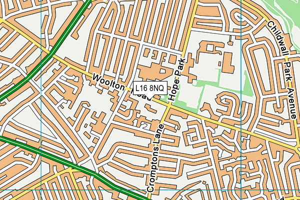 L16 8NQ map - OS VectorMap District (Ordnance Survey)