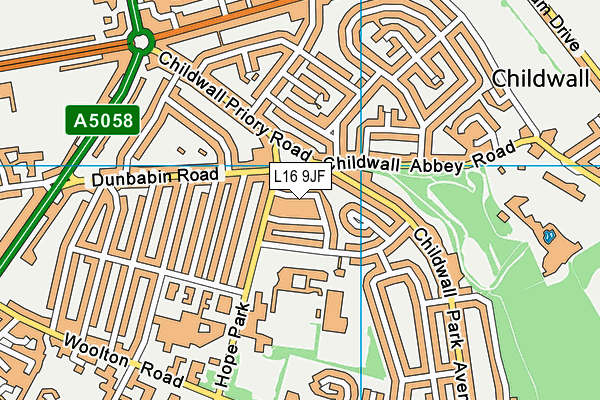 L16 9JF map - OS VectorMap District (Ordnance Survey)