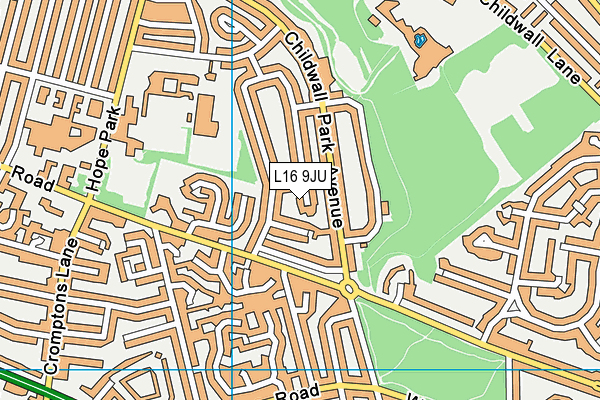 L16 9JU map - OS VectorMap District (Ordnance Survey)