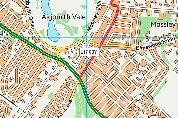 L17 0BY map - OS VectorMap District (Ordnance Survey)