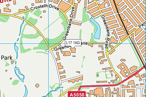 Greenbank Sports Academy map (L17 1AG) - OS VectorMap District (Ordnance Survey)