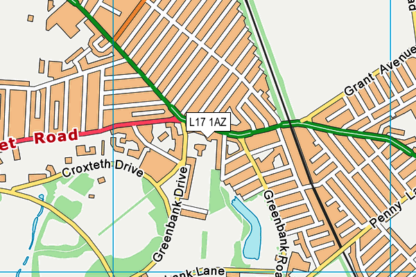 L17 1AZ map - OS VectorMap District (Ordnance Survey)