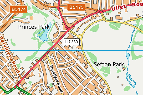 L17 3BD map - OS VectorMap District (Ordnance Survey)