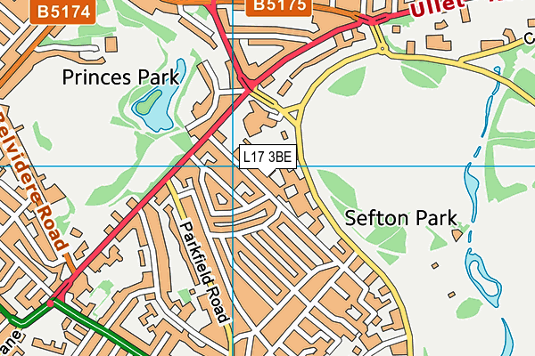 L17 3BE map - OS VectorMap District (Ordnance Survey)