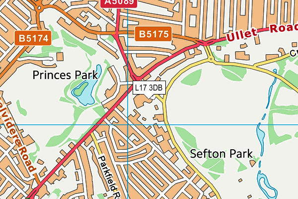 L17 3DB map - OS VectorMap District (Ordnance Survey)