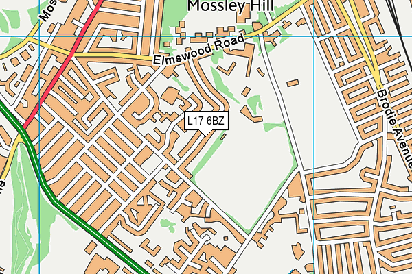 Sudley Estate Playing Fields map (L17 6BZ) - OS VectorMap District (Ordnance Survey)