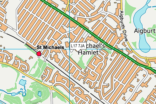 St Charles' Catholic Primary School map (L17 7JA) - OS VectorMap District (Ordnance Survey)