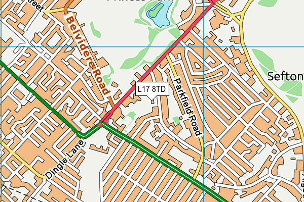 L17 8TD map - OS VectorMap District (Ordnance Survey)