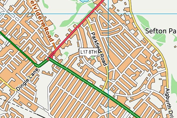 L17 8TH map - OS VectorMap District (Ordnance Survey)