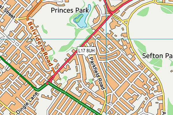 L17 8UH map - OS VectorMap District (Ordnance Survey)