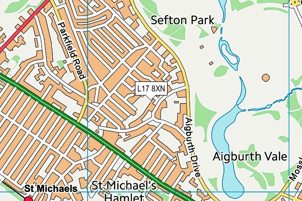 L17 8XN map - OS VectorMap District (Ordnance Survey)
