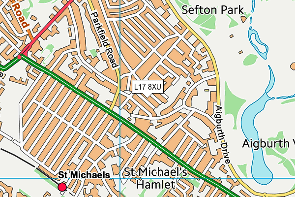 L17 8XU map - OS VectorMap District (Ordnance Survey)