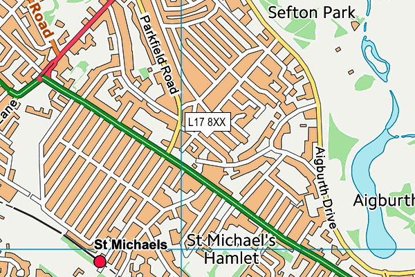 L17 8XX map - OS VectorMap District (Ordnance Survey)