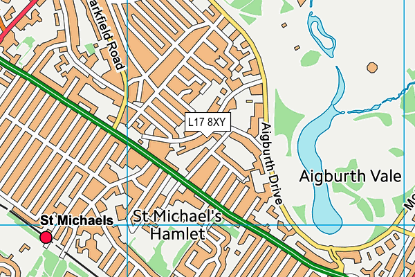 L17 8XY map - OS VectorMap District (Ordnance Survey)