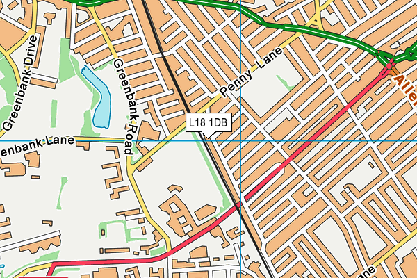 L18 1DB map - OS VectorMap District (Ordnance Survey)