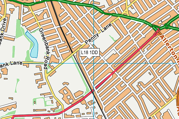 L18 1DD map - OS VectorMap District (Ordnance Survey)