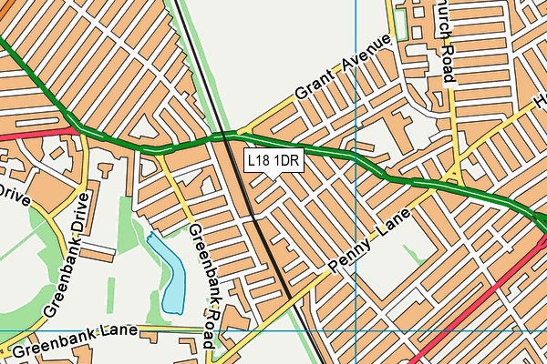 L18 1DR map - OS VectorMap District (Ordnance Survey)