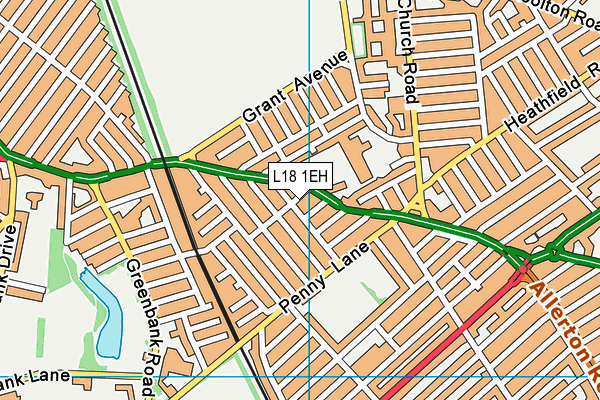 L18 1EH map - OS VectorMap District (Ordnance Survey)