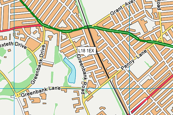 L18 1EX map - OS VectorMap District (Ordnance Survey)