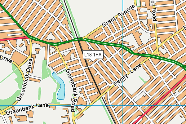 L18 1HA map - OS VectorMap District (Ordnance Survey)