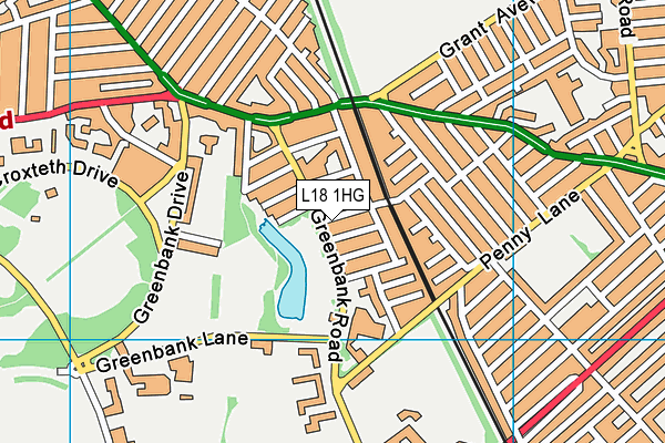 L18 1HG map - OS VectorMap District (Ordnance Survey)