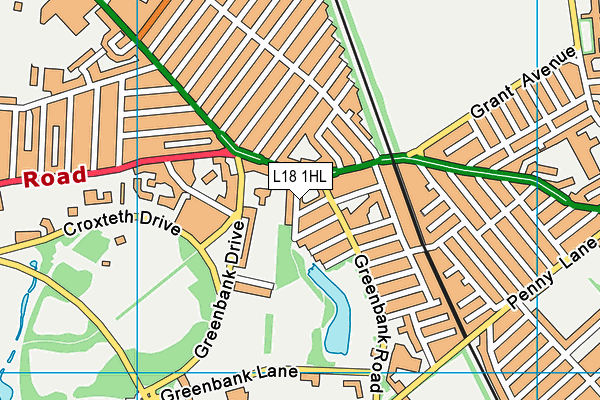 L18 1HL map - OS VectorMap District (Ordnance Survey)