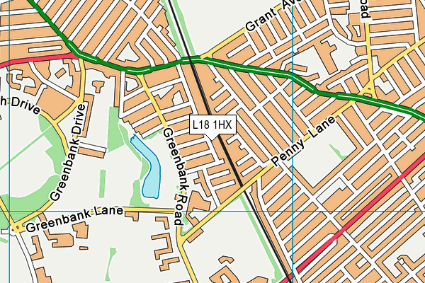 L18 1HX map - OS VectorMap District (Ordnance Survey)