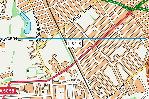 L18 1JR map - OS VectorMap District (Ordnance Survey)