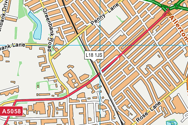 L18 1JS map - OS VectorMap District (Ordnance Survey)