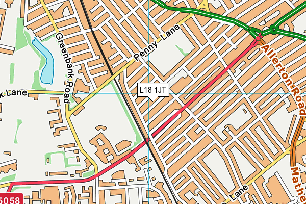 L18 1JT map - OS VectorMap District (Ordnance Survey)