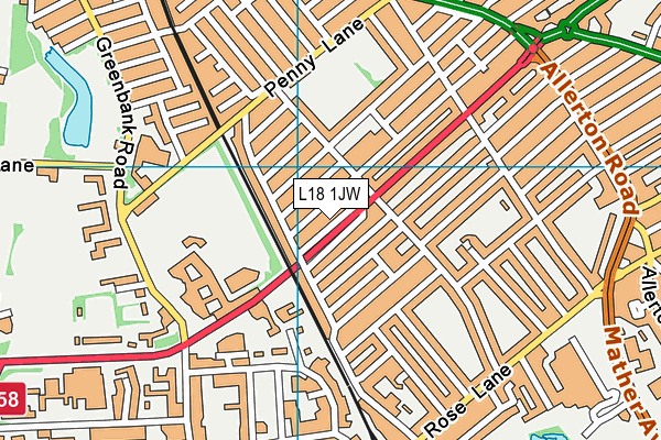 L18 1JW map - OS VectorMap District (Ordnance Survey)