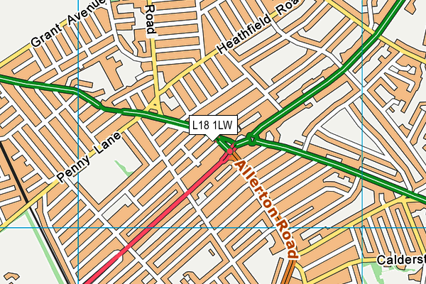 L18 1LW map - OS VectorMap District (Ordnance Survey)