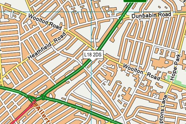 L18 2DS map - OS VectorMap District (Ordnance Survey)