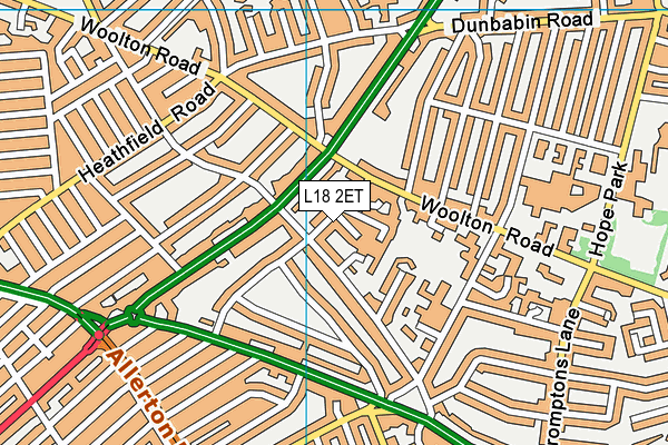 L18 2ET map - OS VectorMap District (Ordnance Survey)