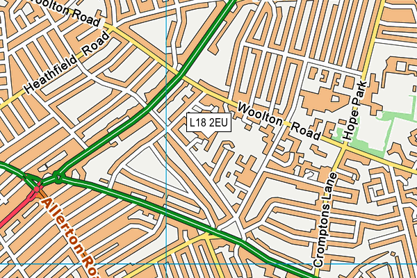 L18 2EU map - OS VectorMap District (Ordnance Survey)
