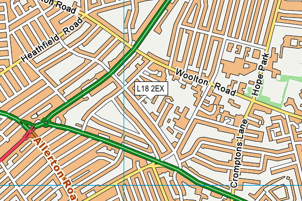 L18 2EX map - OS VectorMap District (Ordnance Survey)
