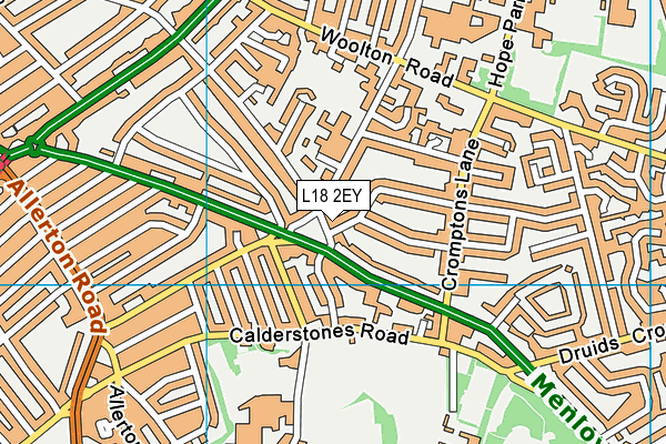L18 2EY map - OS VectorMap District (Ordnance Survey)