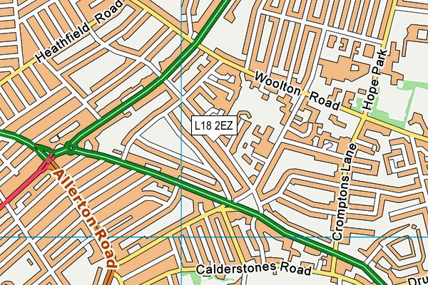 L18 2EZ map - OS VectorMap District (Ordnance Survey)
